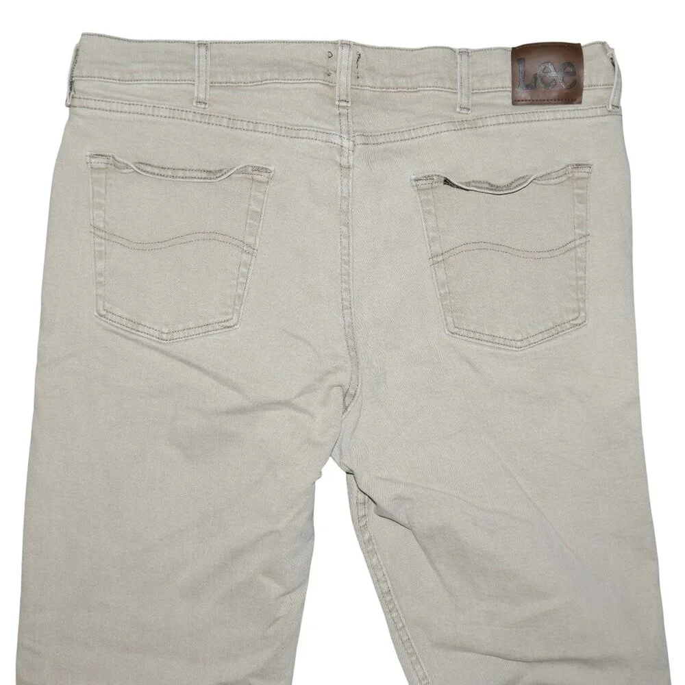 LEE Men's Size 40x32 Stretch Denim Jeans Beige/Tan Vintage